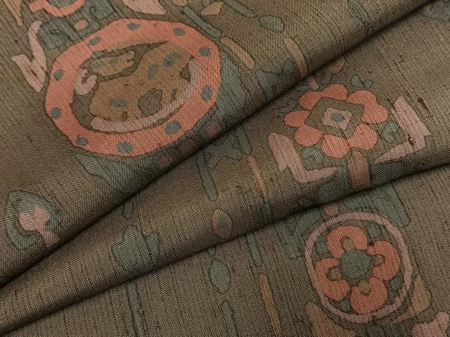 平和屋着物●上質な紬　花間道　ろうけつ染　正絹　逸品　未使用　AABI1343fy