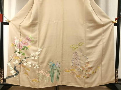 平和屋着物●訪問着　枝梅松花文　金彩　正絹　逸品　AABI1344fy