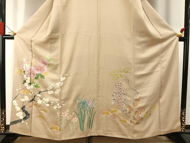 平和屋着物●訪問着　枝梅松花文　金彩　正絹　逸品　AABI1344fy