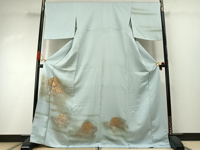 平和屋着物●訪問着　花鳥丸文　暈し染め　金彩　正絹　逸品　AABI1345fy