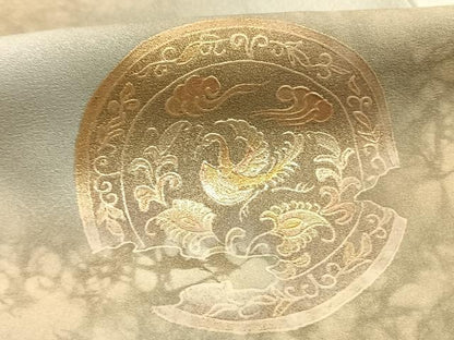 平和屋着物●訪問着　花鳥丸文　暈し染め　金彩　正絹　逸品　AABI1345fy