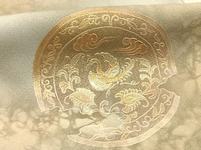 平和屋着物●訪問着　花鳥丸文　暈し染め　金彩　正絹　逸品　AABI1345fy