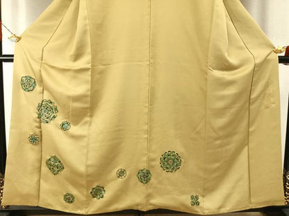 平和屋着物●螺鈿工芸作家　佐野正喜　訪問着　吉祥花文　金彩　正絹　逸品　AABI1346fy