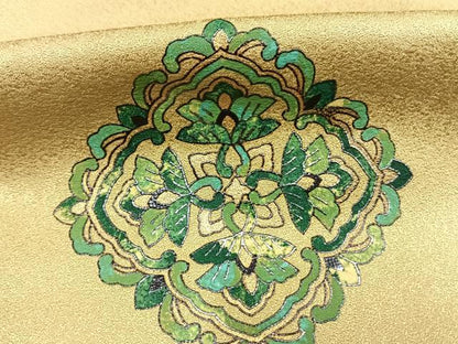 平和屋着物●螺鈿工芸作家　佐野正喜　訪問着　吉祥花文　金彩　正絹　逸品　AABI1346fy