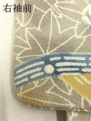平和屋着物●上質な小紋　型染め　花鳥文　暈し染め　正絹　逸品　AABI1348fy