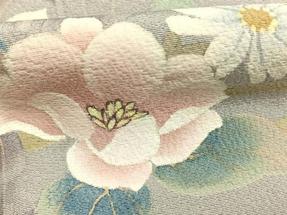 平和屋着物●訪問着　手描き　草花文　暈し染め　正絹　逸品　AABI1351fy