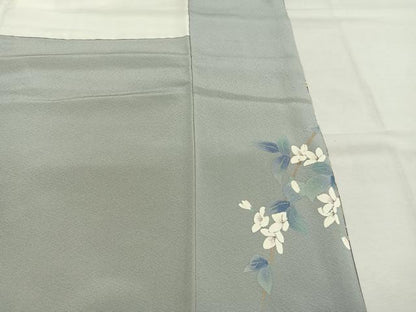 平和屋着物●訪問着　手描き　草花文　暈し染め　正絹　逸品　AABI1351fy