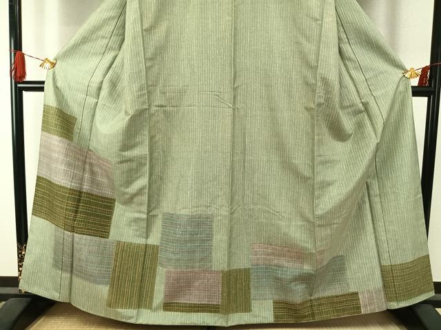 平和屋着物●本場大島紬　染大島　訪問着　色紙文　正絹　逸品　AABI1353fy