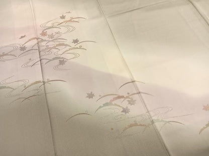 平和屋着物●訪問着　雪芝文　暈し染め　金銀彩　正絹　逸品　AABI1354fy