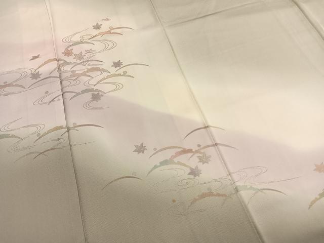 平和屋着物●訪問着　雪芝文　暈し染め　金銀彩　正絹　逸品　AABI1354fy