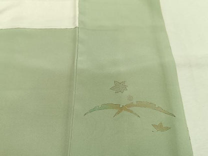 平和屋着物●訪問着　雪芝文　暈し染め　金銀彩　正絹　逸品　AABI1354fy