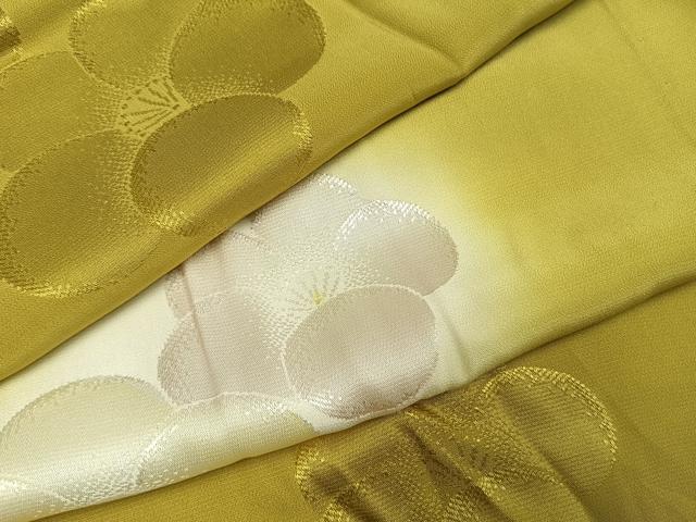 平和屋着物●振袖用長襦袢　無双仕立て　舞花文　暈し染め　半衿刺繍　正絹　逸品　AABI1356fy