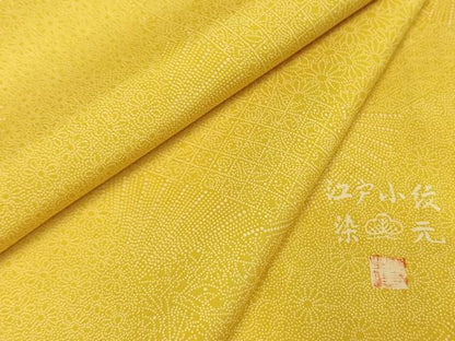 平和屋着物●本場大島紬　染大島　江戸小紋　作家物　扇面花文　正絹　逸品　AABI1358fy