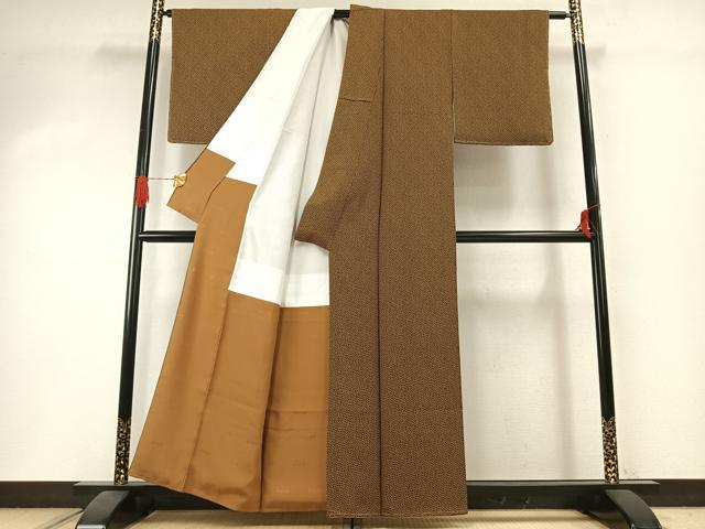 平和屋着物●染色作家　斉藤三才　小紋　花尽くし　正絹　逸品　未使用　AABI1361fy
