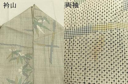 平和屋着物●本場大島紬　白大島　一元絣　笹竹文　正絹　逸品　AABI1363fy