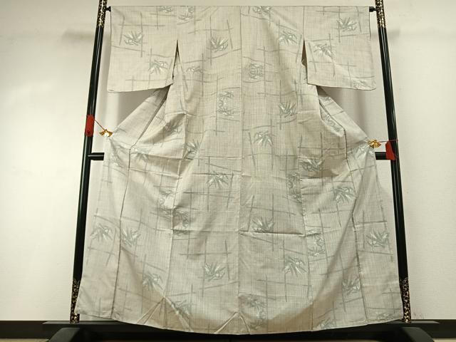 平和屋着物●本場大島紬　白大島　一元絣　笹竹文　正絹　逸品　AABI1363fy