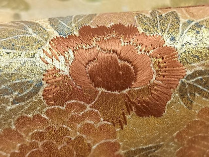 平和屋着物●豪華色留袖　刺繍　松竹梅　摺り剥がし　金糸　金彩　正絹　逸品　AABI1364fy