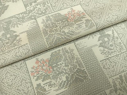 平和屋着物●本場大島紬　白大島　120亀甲　色紙重ね花文　正絹　逸品　AABI1365fy