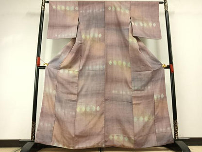 平和屋着物●上質な紬　板締め絞り　三越扱い　正絹　逸品　AABI1367fy