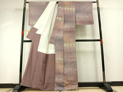 平和屋着物●上質な紬　板締め絞り　三越扱い　正絹　逸品　AABI1367fy