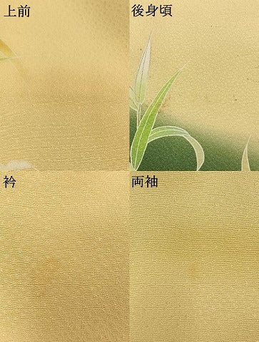 平和屋着物●訪問着　友禅　草花文　暈し染め　銀彩　正絹　逸品　AABI1368fy