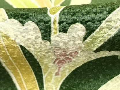 平和屋着物●訪問着　友禅　草花文　暈し染め　銀彩　正絹　逸品　AABI1368fy