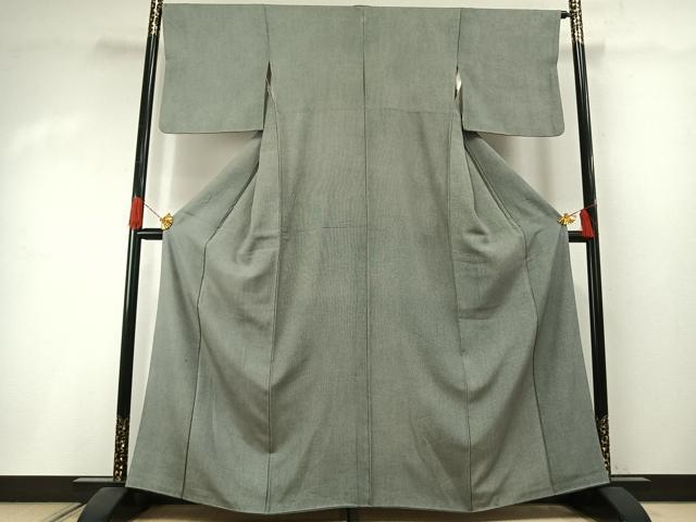 平和屋着物●重要無形文化財 人間国宝 児玉博 日本工芸会正会員 藍田正雄の父・藍田春吉 江戸小紋 万筋 灰色×白色 正絹 逸品 AABI1370fy