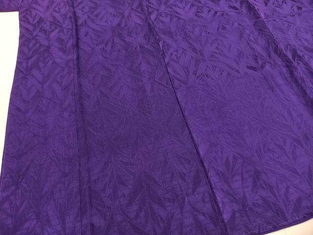 平和屋着物●上質な色無地　枝葉地紋　青紫色　三越扱い　正絹　逸品　AABI1371fy