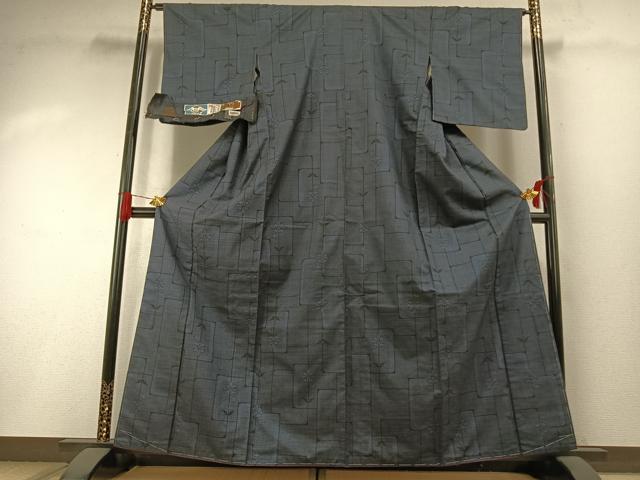 平和屋着物●本場大島紬　一元7マルキ　泥染め　草花文　小田急百貨店扱い　碩国雄作　証紙付き　正絹　逸品　未使用　AABI1374fy