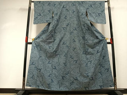 平和屋着物●本場大島紬　一元絣　唐草文　正絹　逸品　未使用　AABI1378fy