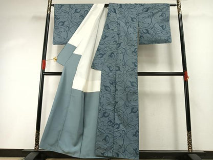 平和屋着物●本場大島紬　一元絣　唐草文　正絹　逸品　未使用　AABI1378fy