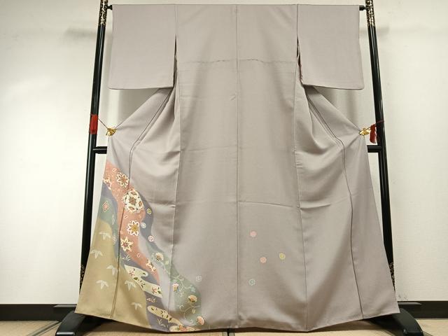平和屋着物●訪問着　友禅　道長花文　金彩　正絹　逸品　AABI1380fy