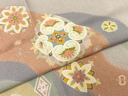 平和屋着物●訪問着　友禅　道長花文　金彩　正絹　逸品　AABI1380fy