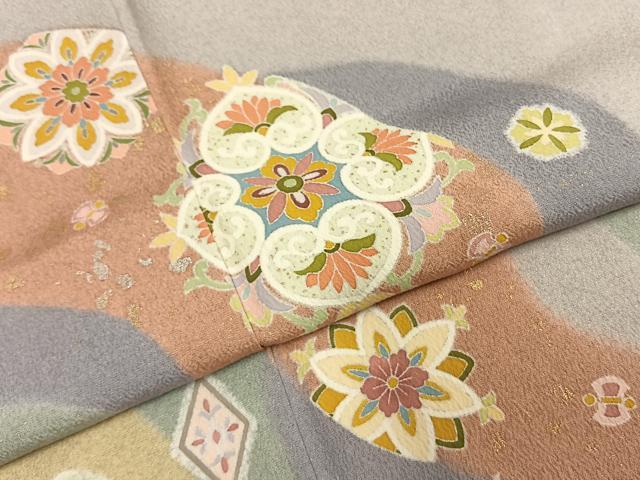 平和屋着物●訪問着　友禅　道長花文　金彩　正絹　逸品　AABI1380fy