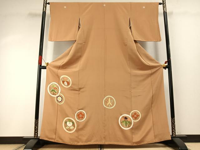 平和屋着物●銀座　志ま亀　色留袖　友禅　花丸文　金彩　正絹　逸品　AABI1383fy