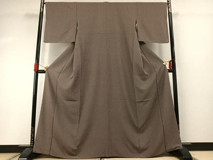 平和屋着物●江戸小紋　大小角通し　市松文様　正絹　逸品　AABI1385fy