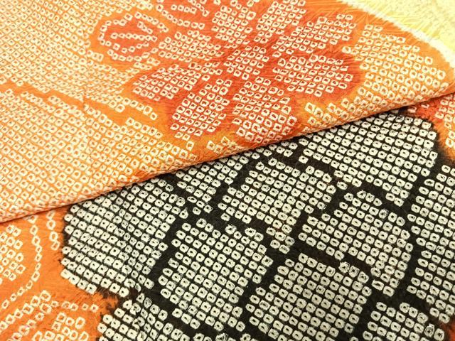 平和屋着物●豪華振袖　総絞り　草花文　正絹　逸品　AABI1386fy