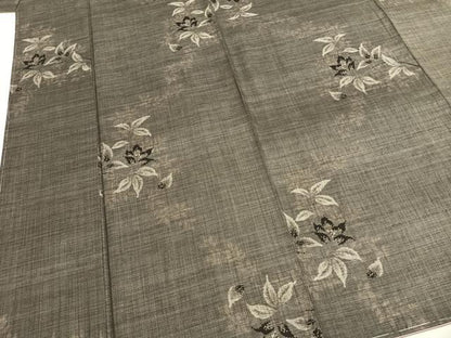 平和屋着物●本場大島紬　カタス9マルキ　草花文　正絹　逸品　未使用　AABI1388fy