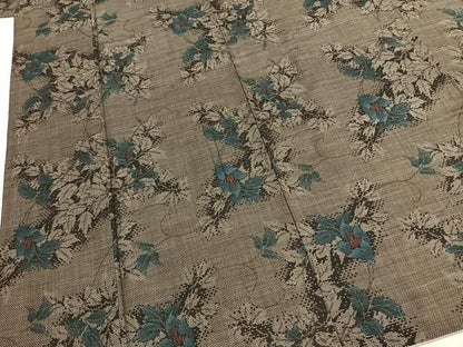 平和屋着物●本場大島紬　カタス7マルキ　草花文　正絹　逸品　AABI1389fy