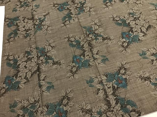平和屋着物●本場大島紬　カタス7マルキ　草花文　正絹　逸品　AABI1389fy