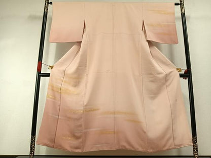 平和屋着物●人間国宝　福田喜三郎　訪問着　霞文　暈し染め　金彩　正絹　逸品　AABI1392fy
