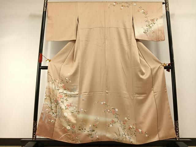 平和屋着物●訪問着　枝花文　暈し染め　金彩　正絹　逸品　AABI1394fy