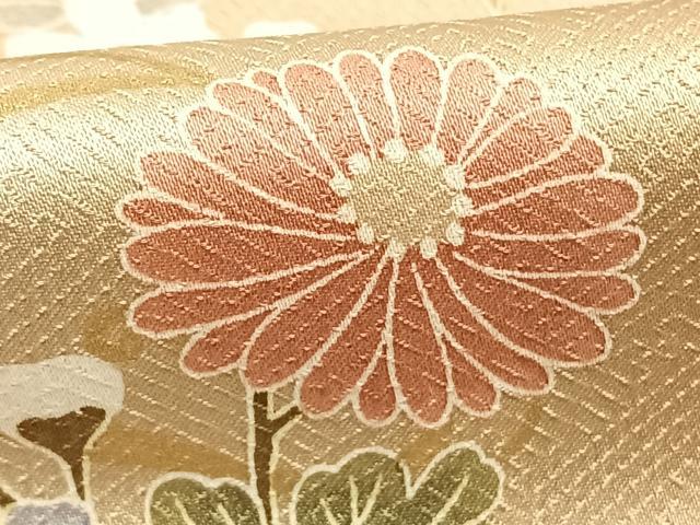 平和屋着物●訪問着　枝花文　暈し染め　金彩　正絹　逸品　AABI1394fy