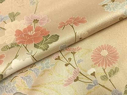 平和屋着物●訪問着　枝花文　暈し染め　金彩　正絹　逸品　AABI1394fy