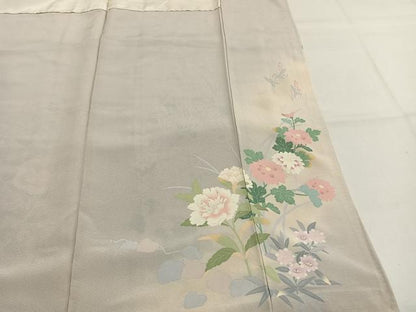 平和屋着物●訪問着　友禅　作家物　草花文　暈し染め　正絹　逸品　未使用　AABI1396fy