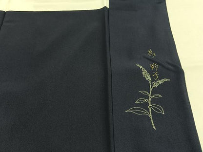 平和屋着物●訪問着　本藍　風景花文　正絹　逸品　AABI1398fy