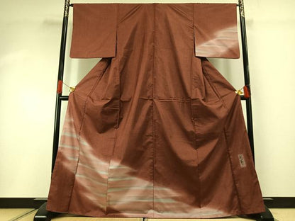 平和屋着物●本場大島紬　染大島　訪問着　作家物　霞文　暈し染め　正絹　逸品　AABI1399fy