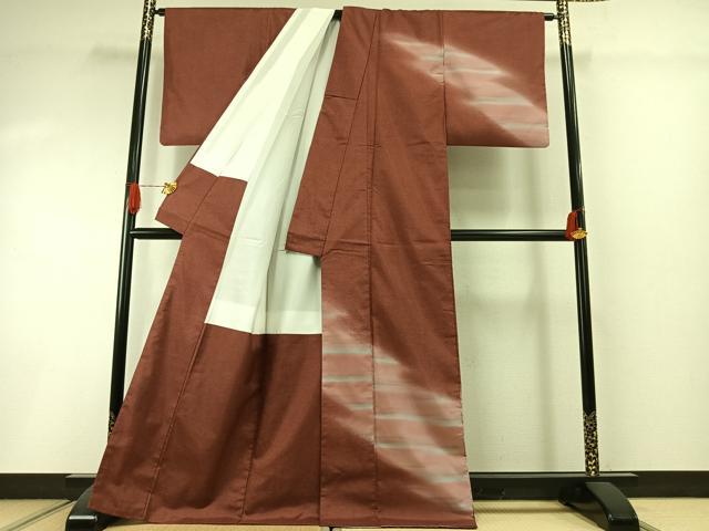 平和屋着物●本場大島紬　染大島　訪問着　作家物　霞文　暈し染め　正絹　逸品　AABI1399fy