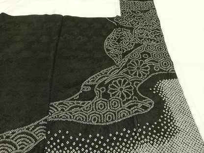 平和屋着物●訪問着　総刺繍　流水花文　金彩　正絹　逸品　未使用　AABI1400fy