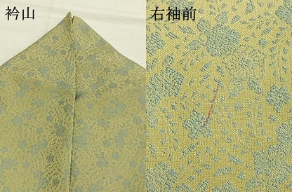 平和屋着物●お召　草花文　正絹　逸品　AABI1401fy